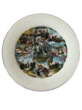 Vintage 1976 America’s Bicentennial Plate Ivory Fantasy Fine China Walter J Seib